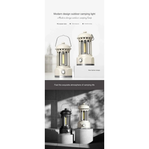 Outdoor portable camping light, camping light, atmosphere tent light, retro horse lantern COB lighting portable camping light -L900BR Beige