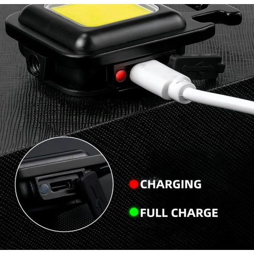 Keychain Light, Multifunctional Portable Strong Light for Camping, COB Work Inspection Rechargeable Light Suitable for Camping, Emergency - 500 mAh