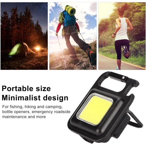 Keychain Light, Multifunctional Portable Strong Light for Camping, COB Work Inspection Rechargeable Light Suitable for Camping, Emergency - 500 mAh