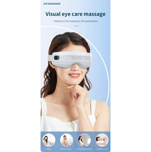 Visual eye protector, hot compress eye massager, rhythmic eye mask eye massager-221B [vibration + hot compress + music + Bluetooth + broadcast +