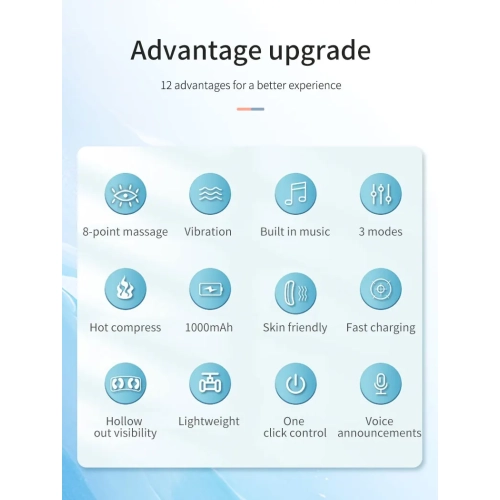 Visual eye protector, hot compress eye massager, rhythmic eye mask eye massager-221B [vibration + hot compress + music + Bluetooth + broadcast +