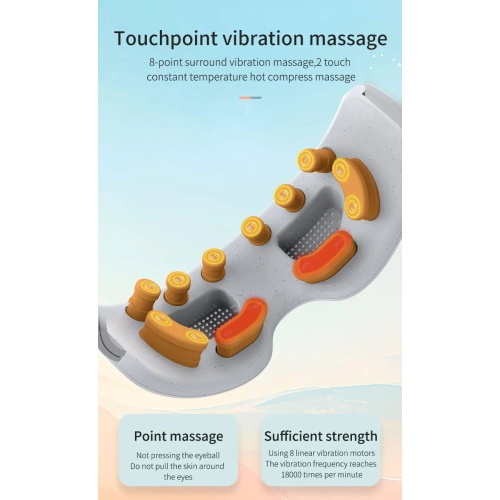 Visual eye protector, hot compress eye massager, rhythmic eye mask eye massager-221B [vibration + hot compress + music + Bluetooth + broadcast +