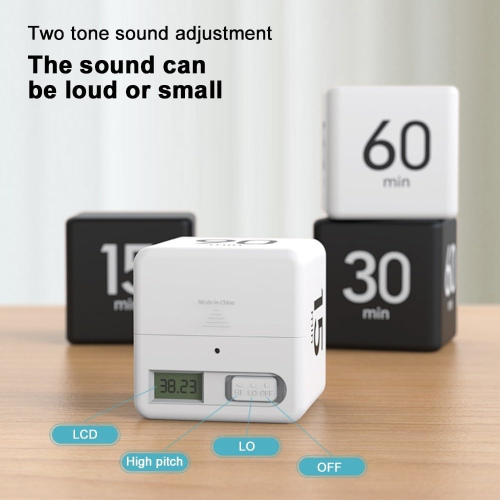 New Rubik's Cube Timer, Cooking Countdown, Reminder Mini Kitchen Alarm Clock Time Management Timer - White