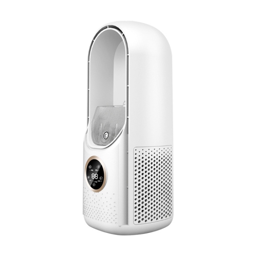 Bladeless fan with humidifier and RGB light, USB plug-in portable silent design desktop office home creative mini fan - white