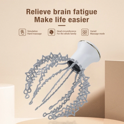 12-Claw Electric Head Massager Vibration Massage Head Massage Device for Relieve Fatigue Scalp Relaxation Wireless Portable