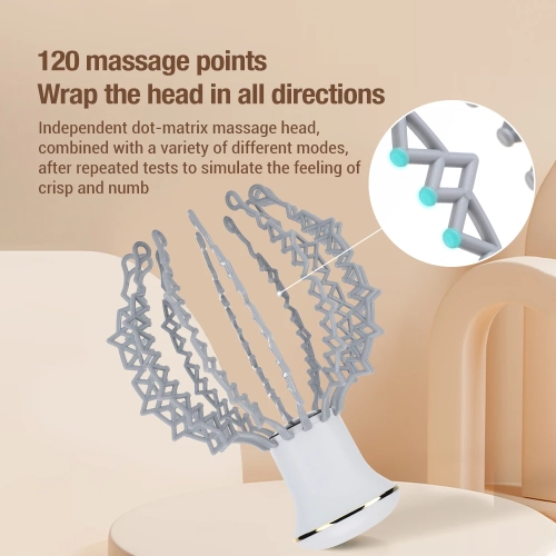 12-Claw Electric Head Massager Vibration Massage Head Massage Device for Relieve Fatigue Scalp Relaxation Wireless Portable