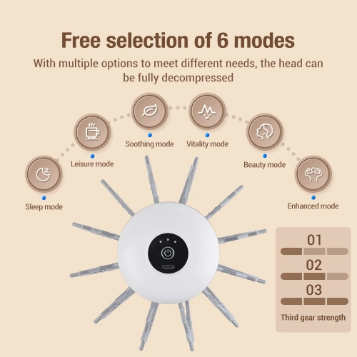 12-Claw Electric Head Massager Vibration Massage Head Massage Device for Relieve Fatigue Scalp Relaxation Wireless Portable