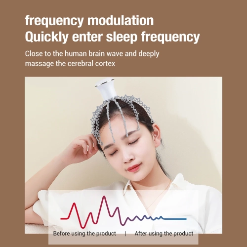 12-Claw Electric Head Massager Vibration Massage Head Massage Device for Relieve Fatigue Scalp Relaxation Wireless Portable