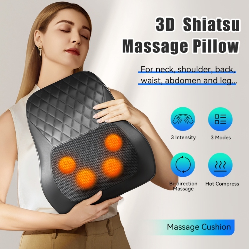 Appareil de massage shiatsu pour le cou et le dos avec chaleur, massage électrique des tissus profonds à pétrissage du cou et des épaules