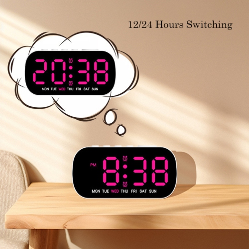 Hot-selling electronic clock, simple multi-function alarm clock, LED digital clock with date, two sets of alarm clocks, with temperature, date,