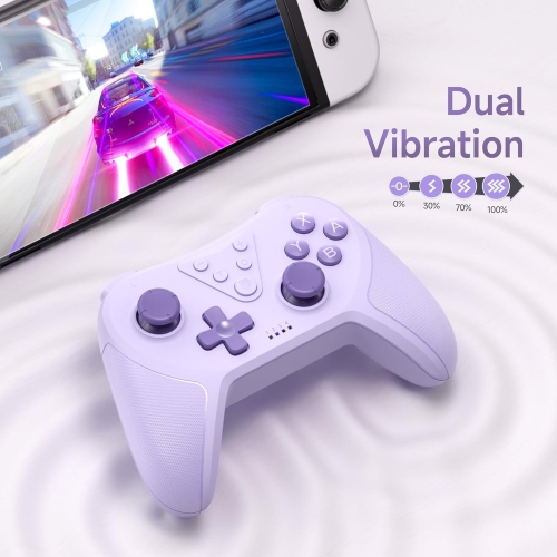 Switch Gamepad Wireless Pro Controller with 6-Axis Gyro, Motion Support, Adjustable Dual Turbo, Enhanced Switch Remote Gamepad, Purple