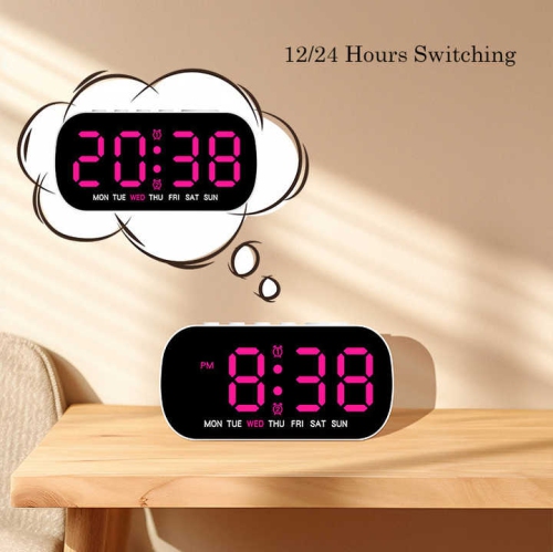 Hot selling electronic clock simple multifunctional alarm clock LED digital clock with date two sets of alarm clocks with temperature and date, week,