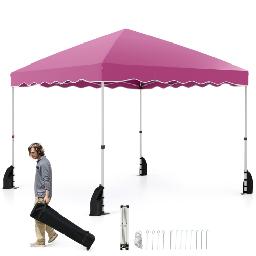 GYMAX  10 X 10 Ft Pop Up Canopy Tent Portable Foldable Patio Shelter W/ Wheeled Bag