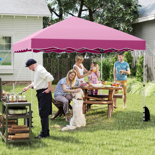 Gymax 10 X 10 FT Pop up Canopy Tent Portable Foldable Patio Shelter w/ Wheeled Bag