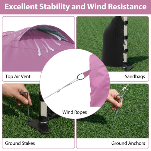 Gymax 10 X 10 FT Pop up Canopy Tent w/ 1 Sidewall Wheeled Bag 8 Stakes & 4 Wind Ropes