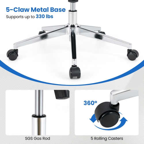 Gymax Ergonomic Leather Office Chair Executive Chair w/ Adjustable Lumbar Support