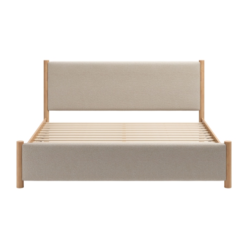 Hadi King Bed Beige & Natural