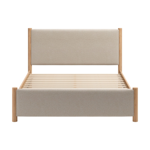 Hadi Queen Bed Beige & Natural