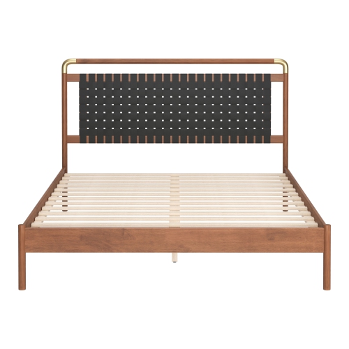 Netz Queen Bed Black & Walnut