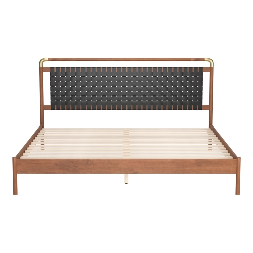 Netz King Bed Black & Walnut
