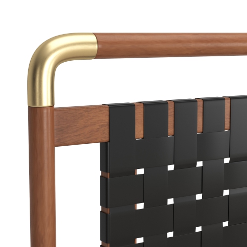 Netz King Bed Black & Walnut