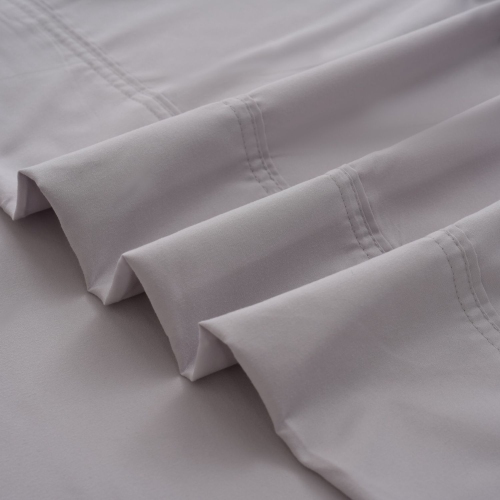 Ocean Fine Bedding Sheet Set; Double, 300 TC, Soft, Breathable and Eco-Conscious, Silver