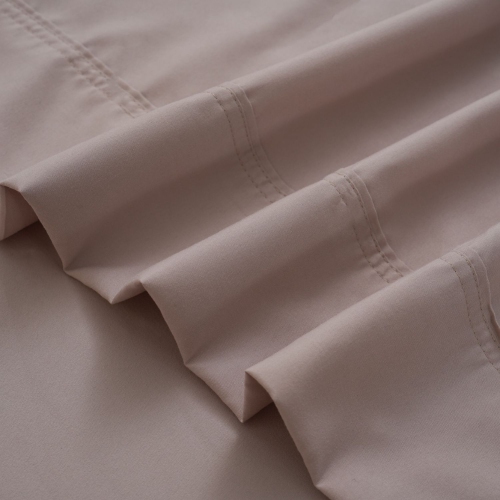 Ensemble de draps océan fin; Grand lit, contexture de 300 fils, douce, respirante et écologique Beige