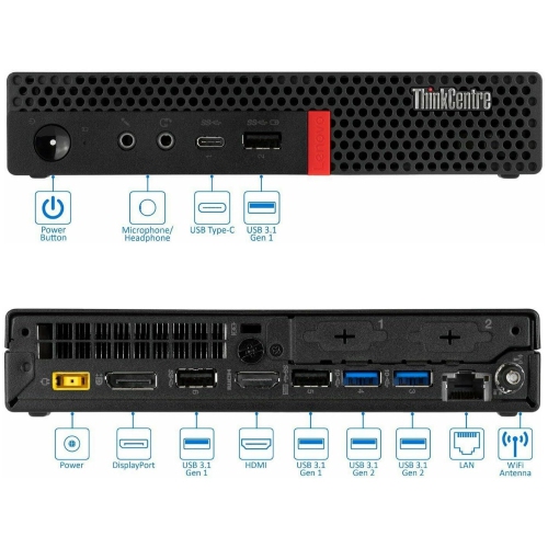 Lenovo ThinkCentre M920Q Tiny Desktop Intel Core i5-9500T 16GB RAM 256GB SSD Wi-Fi Windows 11 Pro by LENOVO - Refurbished condition - Image 4