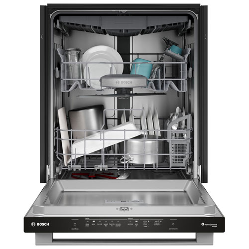 Bosch 500 Series 24" 44dB Built-In Dishwasher with Stainless Steel Tub & Third Rack - Stainless