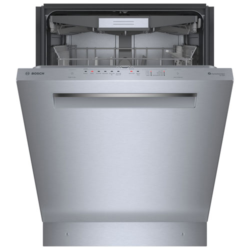 Lave-vaisselle encastrable 24 po 44 dB avec cuve en acier inoxydable et troisième panier série 500 de Bosch - Inox