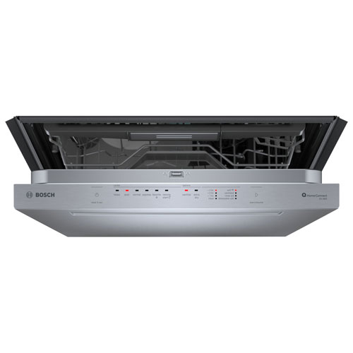 Lave-vaisselle encastrable 24 po 44 dB avec cuve en acier inoxydable et troisième panier série 500 de Bosch - Inox