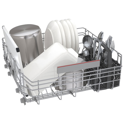 Lave-vaisselle encastrable 24 po 44 dB avec cuve en acier inoxydable et troisième panier série 500 de Bosch - Inox