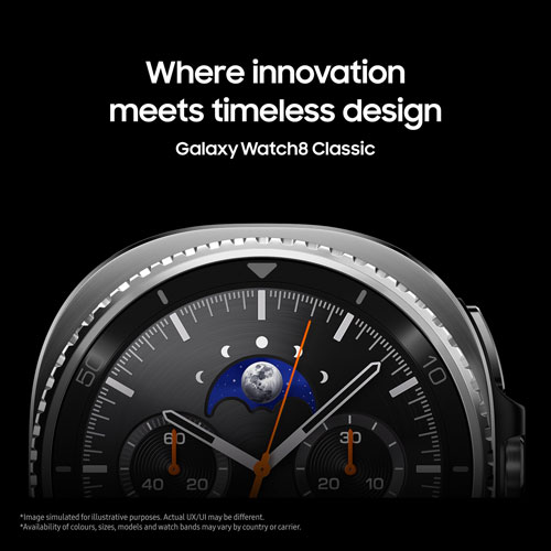 Montre intelligente Bluetooth de 46 mm Samsung Galaxy Watch8 Classic - Noir