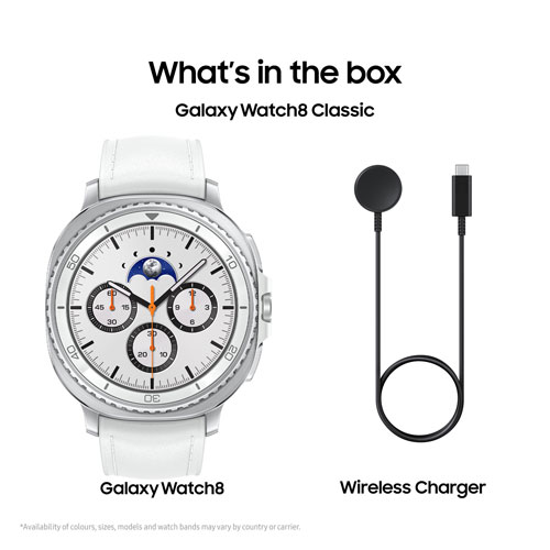 Montre intelligente Bluetooth de 46 mm Galaxy Watch8 Classic de Samsung - Blanc
