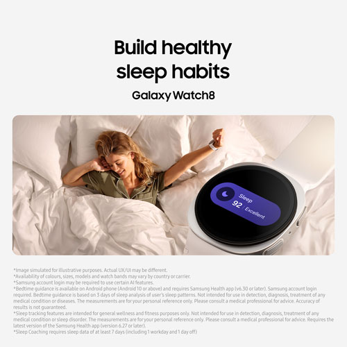 Montre intelligente Bluetooth de 44 mm Samsung Galaxy Watch8 - Argenté