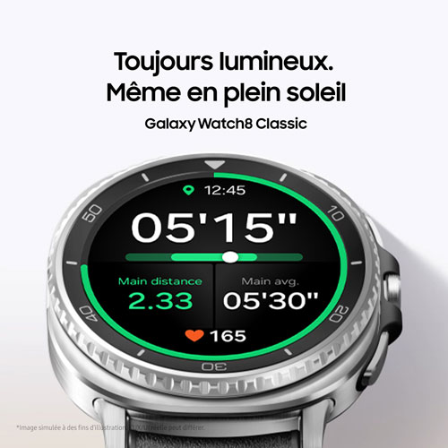 Montre intelligente LTE de 46 mm Galaxy Watch8 Classic de Samsung - Blanc
