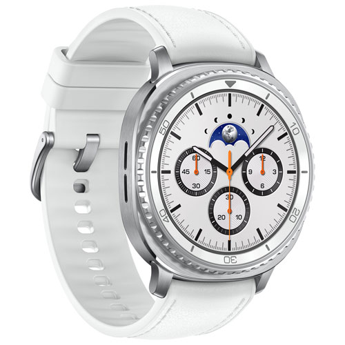 Montre intelligente LTE de 46 mm Galaxy Watch8 Classic de Samsung - Blanc