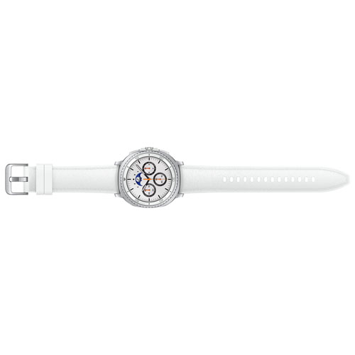 Montre intelligente LTE de 46 mm Galaxy Watch8 Classic de Samsung - Blanc