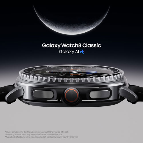 Montre intelligente LTE de 46 mm Galaxy Watch8 Classic de Samsung - Blanc