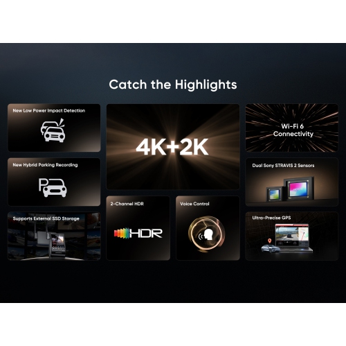 VIOFO A329S 2CH 4K UHD 60FPS Front and 2K QHD Rear Dash Cam with Wi-Fi 6, Sony STARVIS 2, SSD Compatible