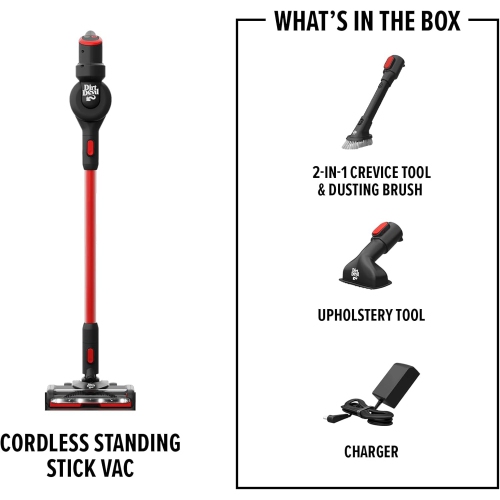 Dirt Devil Cordless Stick Vacuum with Boost Mode & Accessories