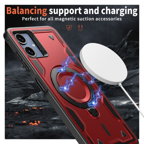 XCRS Defender Case Magsafe Cover, Magnetic Metal Kickstand Ring Holder Shockproof Case for Samsung Galaxy A06