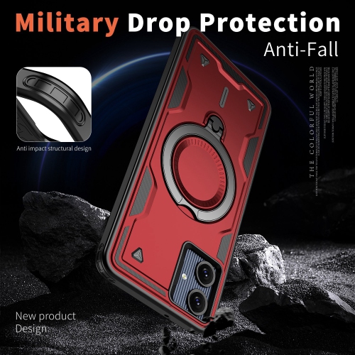 XCRS Defender Case Magsafe Cover, Magnetic Metal Kickstand Ring Holder Shockproof Case for Samsung Galaxy A06