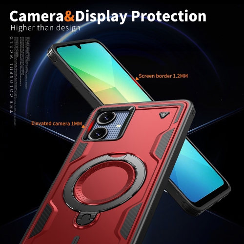 XCRS Defender Case Magsafe Cover, Magnetic Metal Kickstand Ring Holder Shockproof Case for Samsung Galaxy A06