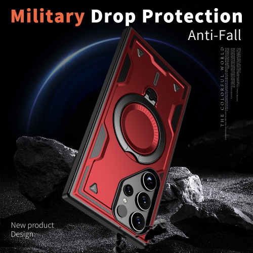 XCRS Defender Case Magsafe Cover, Magnetic Metal Kickstand Ring Holder Shockproof Case for Samsung Galaxy S25 Ultra