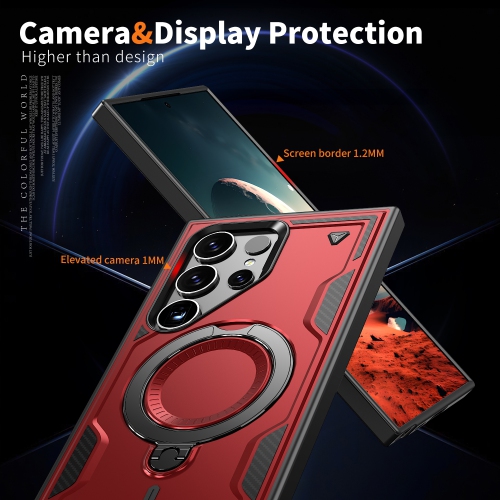 XCRS Defender Case Magsafe Cover, Magnetic Metal Kickstand Ring Holder Shockproof Case for Samsung Galaxy S25 Ultra