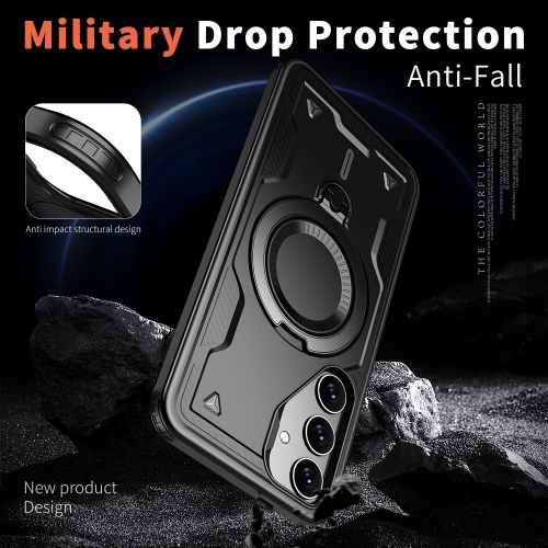 XCRS Defender Case Magsafe Cover, Magnetic Metal Kickstand Holder Shockproof Case for Samsung Galaxy S25 / S24 (2024)