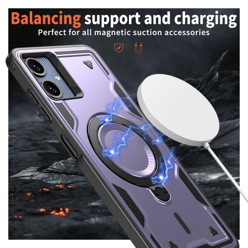 XCRS Defender Case Magsafe Cover, Magnetic Metal Kickstand Ring Holder Shockproof Case for Samsung Galaxy A06
