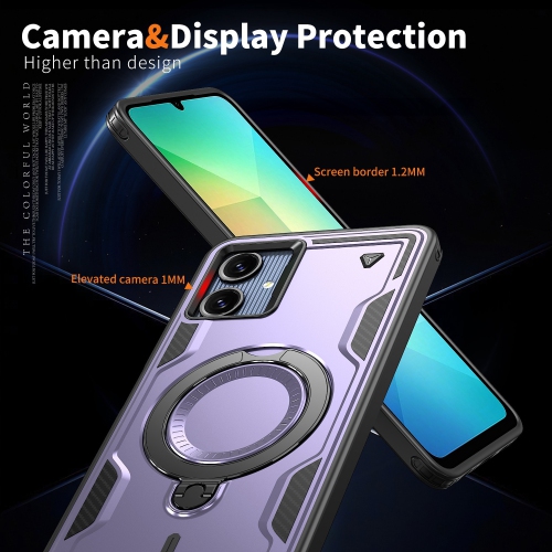 XCRS Defender Case Magsafe Cover, Magnetic Metal Kickstand Ring Holder Shockproof Case for Samsung Galaxy A06