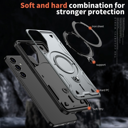 XCRS Defender Case Magsafe Cover, Magnetic Metal Kickstand Holder Shockproof Case for Samsung Galaxy A36 / A56